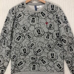 H&M Divided Disney Mickey Mouse Print Crew‎ Neck Pullover Sweatshirt S